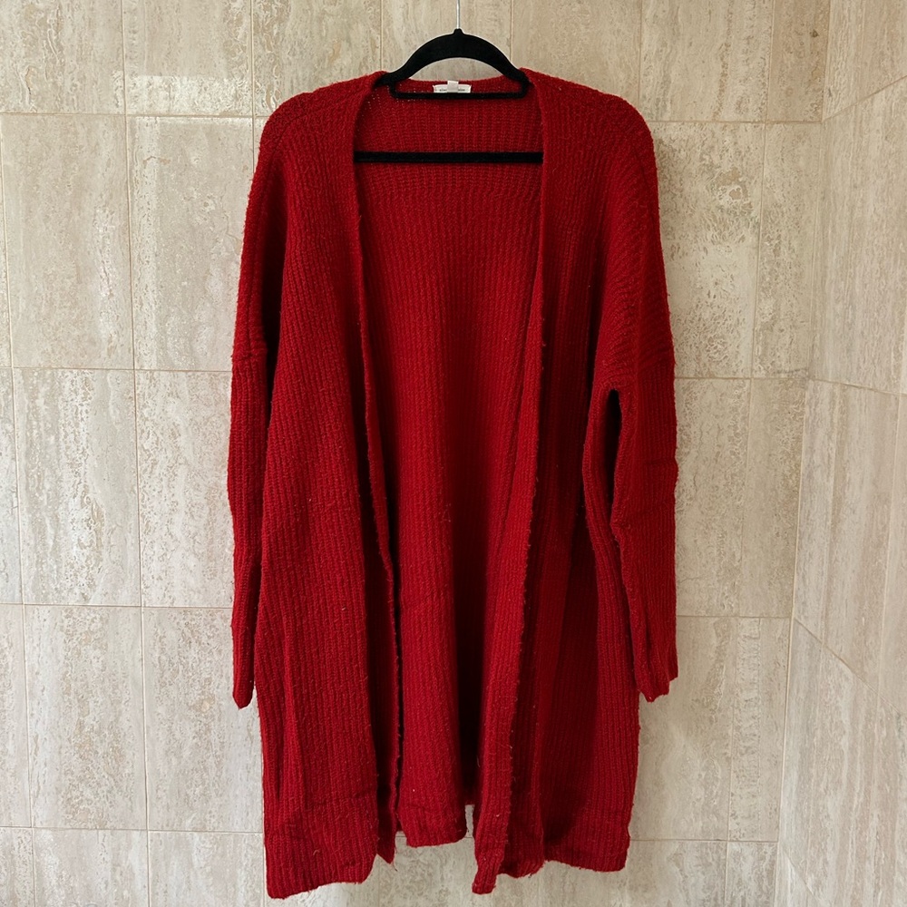 Urban Outfitters Longline Cardigan (Small) - Red